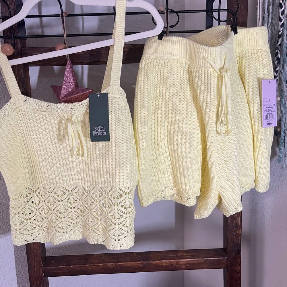 Wild Fable Light Yellow Knit Set